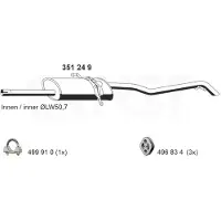 ERNST Endschalldämpfer 351249 für MERCEDES-BENZ