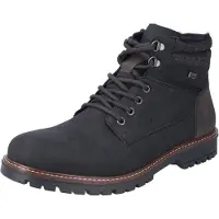 Rieker Schnürstiefeletten mit Reißverschluss in Jeansoptik