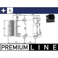 MAHLE ORIGINAL Kompressor, Klimaanlage BEHR *** PREMIUM LINE *** ACP 864 000P