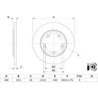 Bosch Bremsscheibe 0 986 479 F44 hinten, voll, 1 Stück