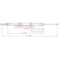 METZGER Seilzug, Feststellbremse GREENPARTS 11.6686