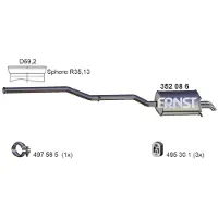 ERNST Endschalldämpfer 352086 für MERCEDES-BENZ
