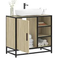 vidaXL Badezimmer-Waschbeckenschrank Sonoma-Eiche 65 x 33 x 60 cm Holzwerkstoff