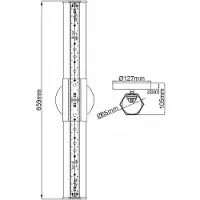 HINKLEY Facet LED Wandleuchte 2-fach Mattes Schwarz Opal geätzt IP44
