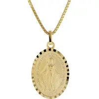 Trendor 51928 Milagrosa Gold 333 Anhänger Madonna + Vergoldete Silberkette
