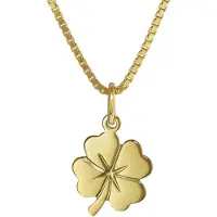 Trendor 35922 Kleeblatt Anhänger Gold 333 (8 Karat) + goldplattierte Halskette