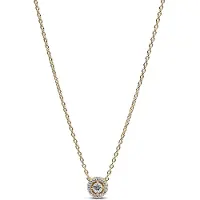 Pandora 363548C01-45 Damen-Kette Runder Pavé Heiligenschein Goldfarben
