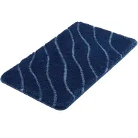 Kleine wolke Badematte "Tram", rutschhemmend beschichtet, fußbodenheizungsgeeignet, modernes Wellen Design, Hoch-Tief Effekt