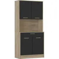 CBA Buffetschrank Diede-Kronberg Eiche/Mattschwarz