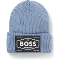BOSS Kids-Mütze mit Logo-Aufnäher und Innenfutter aus Kunstfell Grösse 58