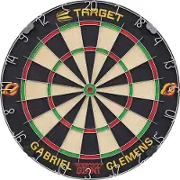 Target Dartscheibe Gabriel Clemens Set, aus Sisal, mit 6 Dartpfeilen, für Steeldarts