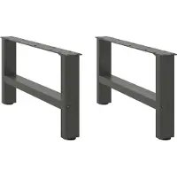 vidaXL Couchtischbeine Anthrazit 2 Stk. 60x(30-31) cm Stahl