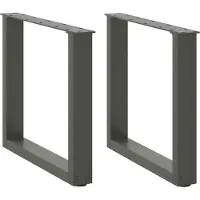 vidaXL Couchtischbeine U-Form 2 Stk. Anthrazit 50x(42-43) cm Stahl