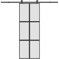 vidaXL Schiebetür mit Beschlag 76x205 cm Hartglas & Aluminium