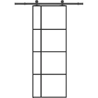 vidaXL Schiebetür mit Beschlag 76x205 cm ESG-Glas & Aluminium