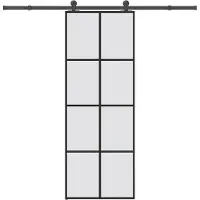 vidaXL Schiebetür mit Beschlag 76x205 cm ESG-Glas & Aluminium
