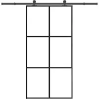 vidaXL Schiebetür mit Beschlag 102x205 cm ESG-Glas & Aluminium