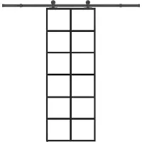 vidaXL Schiebetür mit Beschlag 76x205 cm ESG-Glas & Aluminium