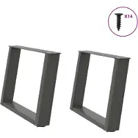 vidaXL Couchtischbeine U-Form 2 Stk. Anthrazit 70x(42-43) cm Stahl