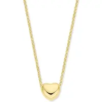 GLAMS ketting hart 1,5 mm 40 + 5 cm 3 micron - Zilver