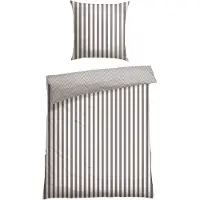 Schiesser Bettwäscheset Marie | Gestreift | Renforcé | 2-teilig | 100% Baumwolle | Angenehm weich & glatt | YKK-Reißverschluss | 135x200 cm + 80x80 cm | Taupe