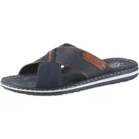 Rieker Pantolette Sommerschuh, Schlappen, Poolslides, mit Kontraststeppung