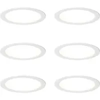 QAZQA - Modern Set mit 6 Einbaustrahlern weiß 17cm inkl. einstellbarem LED Kelvin - Stephanie I Wohnzimmer I Schlafzimmer - Kunststoff Rund - I (nicht austauschbare) LED