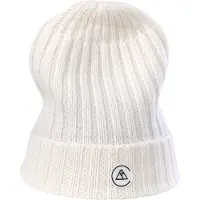 CASH-MERE.CH Bio Rib Mütze in Weiss | Gr.: onesize