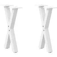 vidaXL Couchtischbeine X-Form 2 Stk. Weiß 28x(42-43) cm Stahl