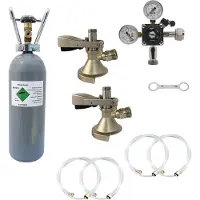 Ich-zapfe Zubehörpaket 4 mit 2,0 kg CO2 für 2 leitige Zapfanlagen mit 2 * Korb Fitting