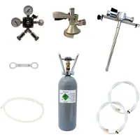 Ich-zapfe Zubehörpaket 4 mit 2,0 kg CO2 für 2 leitige Zapfanlagen mit 1 * Flach Fitting und 1 * 5 L Adapter