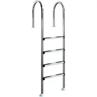 Interline Edelstahl Pool Leiter Einbauleiter 4-Stufen 120 cm für Stahlwand Becken (MTH, Future, usw.), V4A
