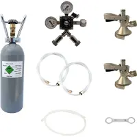 Ich-zapfe Zubehörpaket 4 mit 2,0 kg CO2 für 2 leitige Zapfanlagen mit 2 * Flach Fitting