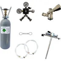 Ich-zapfe Zubehörpaket 4 mit 2,0 kg CO2 für 2 leitige Zapfanlagen mit 1 * Korb Fitting und 1 * 5 L Adapter