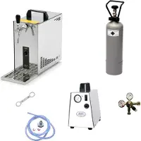 Ich-zapfe Komplett Set - Zapfanlage, Bierzapfanlage, Bierkoffer, Durchlaufkühler PYGMY 25 1-leitig Trockenkühler, 35 Liter/h, Zapfkopf:ohne