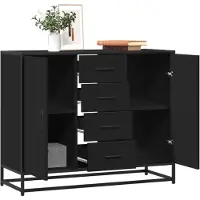 vidaXL Sideboard Schwarz 92x35x76 cm Holzwerkstoff