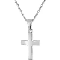 Trendor 75691 Kreuz-Anhänger für Kinder Weißgold 333 + Silberkette