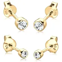 Elli Ohrringe Basic Set Kristalle Filigran 925 Silber Elli Rosegold
