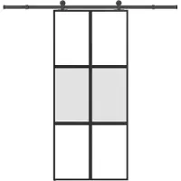 vidaXL Schiebetür mit Beschlag 90x205 cm Hartglas & Aluminium