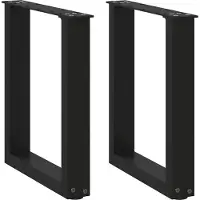 vidaXL Couchtischbeine U-Form 2 Stk. Schwarz 28x(42-43) cm Stahl