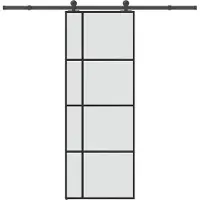 vidaXL Schiebetür mit Beschlag 76x205 cm ESG-Glas & Aluminium