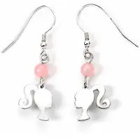 Ginza.se Barbie Drop Ohrringe Silhouette & Rose Quartz (Sterling Silber)