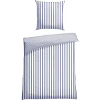 Schiesser Bettwäscheset Marie | Gestreift | Renforcé | 2-teilig | 100% Baumwolle | Angenehm weich & glatt | YKK-Reißverschluss | 155x220 cm + 80x80 cm | Hellblau