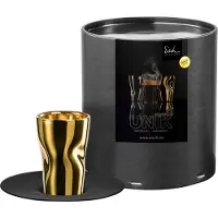 Eisch Espressoglas "UNIK", (Set, 2 tlg., Espressoglas mit Untertasse in Geschenkröhre), Espressoglas mit Untertasse, veredelt mit Echtgold, 100 ml