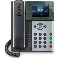 Poly Edge E320 IP Telefon und PoE-fähig, IP-Telefon, Schwarz, Kabelgebundenes Mobilteil, 8 Zeilen, IPS, 8,89 cm (3.5")