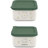 Miniland Naturset Brotdose 2er-Pack, Frog