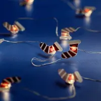 Lumineo Micro LED String mit Weihnachtssocken - 190 cm lang - 20 LEDs