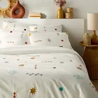 La redoute interieurs Bestickter Duvetbezug Imani, Baumwolle In Vintage-optik