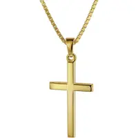 Trendor 75412 Kreuz 26 mm Gelbgold 333 / 8 Karat mit vergoldeter Halskette