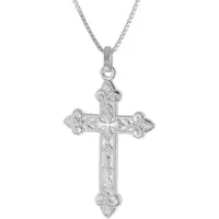 Trendor 41384 Herren-Halskette mit orthodoxem Kreuz 35 mm 925 Silber